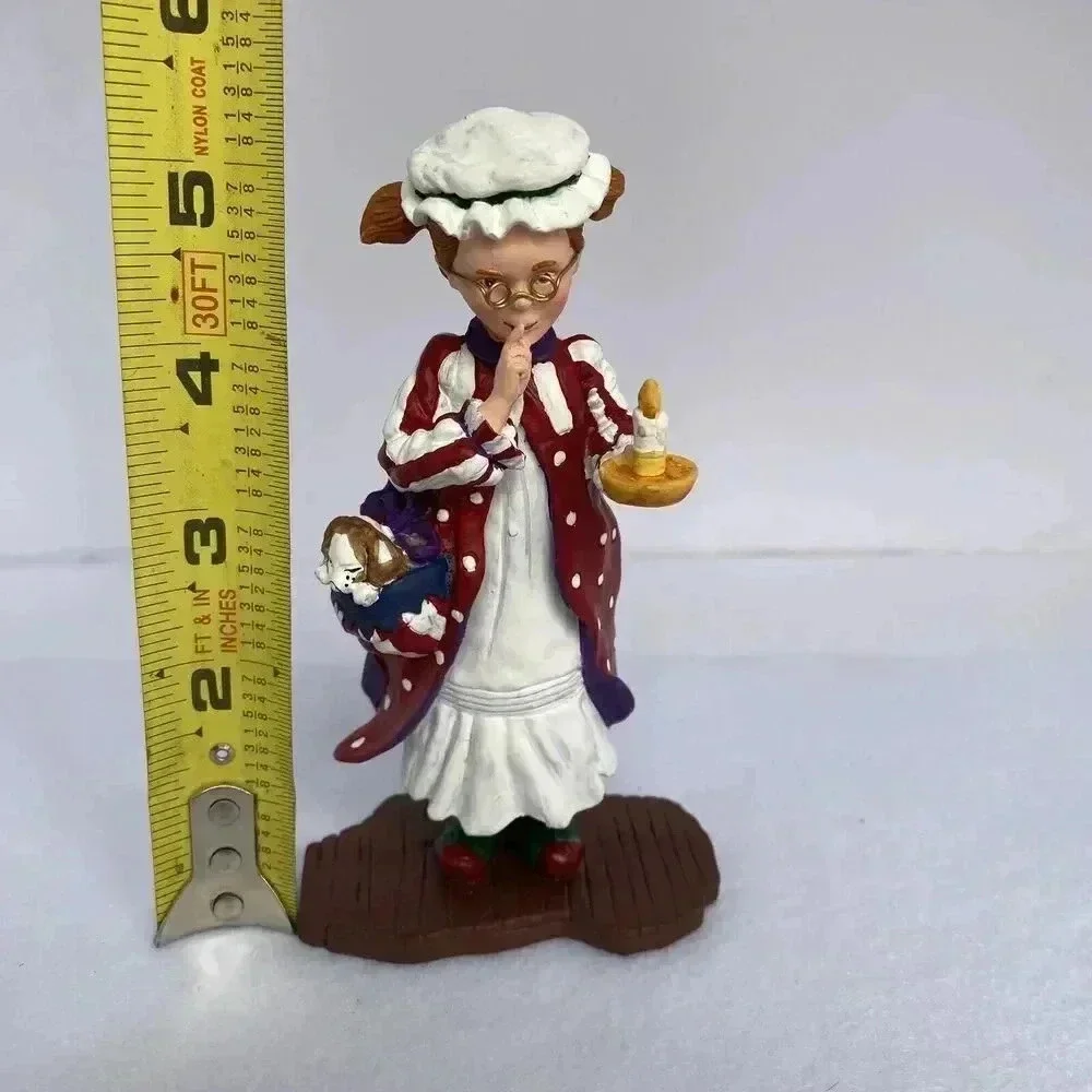 All Through The House‎ Mary Jo Figurine Resin Girl Candle Puppy 5.5in Christmas